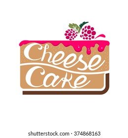  Cheesecake with raspberry jam. Vector 