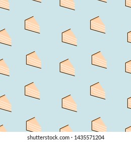 cheesecake seamless pattern. Bright illustration for menu design, fabric and wallpaper.