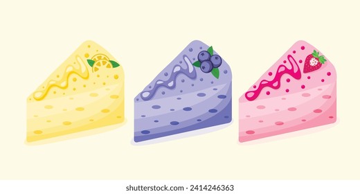 cheesecake set vector illustration
delicious cake 