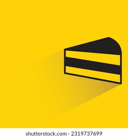 cheesecake with shadow on yellow background