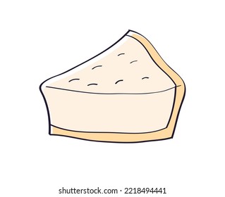 Cheesecake slice isolated cartoon vector illustration