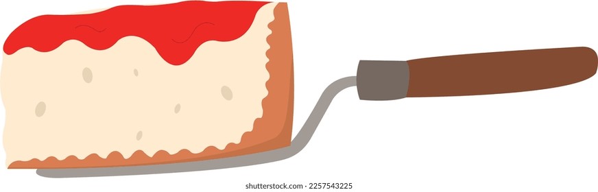 Cheesecake slice vector. Tasty dessert 