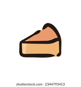 Cheesecake - Sweets and cake illustration (Hand-drawn line, colored version)