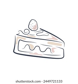 Cheesecake vector abstract line art
