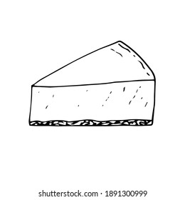 Cheesecake, vector illustration, hand drawn sketch