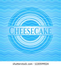 Cheesecake water wave badge background.