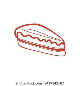 El pastel de queso le llenará el desayuno con excelente gusto, postre, azúcar, vector, acristalamiento, fondo blanco, relleno, azúcar, mermelada, pastel