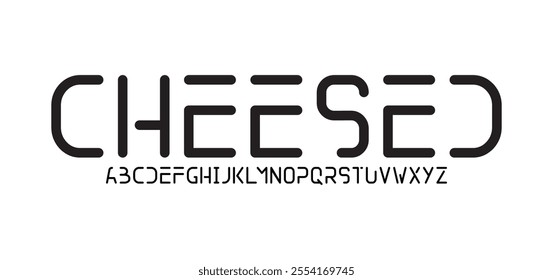 Cheesed, Digital technology Minimal modern alphabet fonts. Typography minimalist urban digital neon future creative logo font. vector illustration. Future