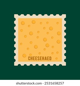 Cheesehead Square Stamp Sticker perfect for print, etc