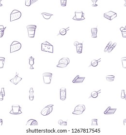 Cheeses, Drinks and Japanese food set. Background for printing, design, web. Usable as icons. Seamless. Color.