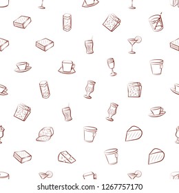 Cheeses and Drinks set. Background for printing, design, web. Usable as icons. Seamless. Color.