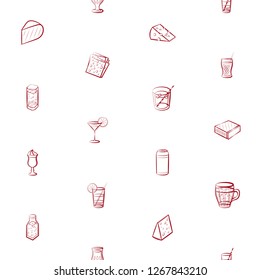 Cheeses and Drinks set. Background for printing, design, web. Usable as icons. Seamless. Color.