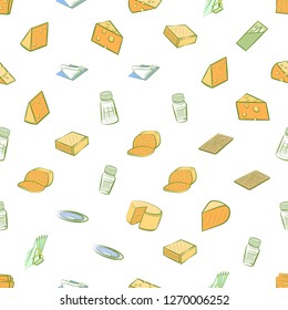 Cheeses and Table setting set. Background for printing, design, web. Usable as icons. Seamless. Colored.