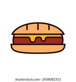 Cheesesteak design vector on white background. Eps 10.