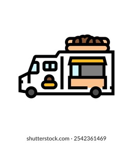 cheesesteak food truck color icon vector. cheesesteak food truck sign. isolated symbol illustration