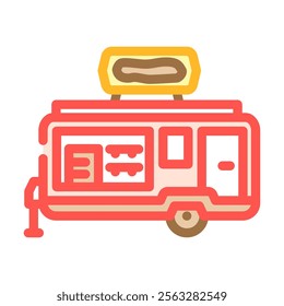 cheesesteak food truck color icon vector. cheesesteak food truck sign. isolated symbol illustration