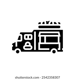 cheesesteak food truck glyph icon vector. cheesesteak food truck sign. isolated symbol illustration