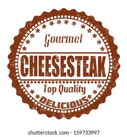 Cheesesteak grunge rubber stamp on white, vector illustration