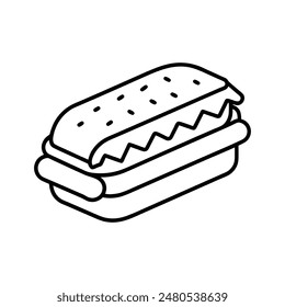 Cheesesteak vector line art icon