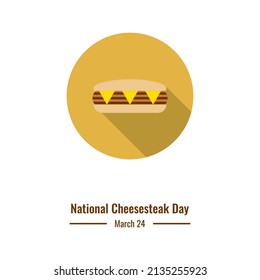 Cheesesteak Vector, National Cheese Steak Day Design Concept, Suitable For Social Media Post Templates, Posters, Greeting Cards, Banners, Backgrounds, Brochures. Vector Illustration