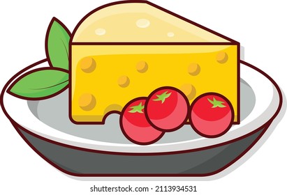 cheeseVector illustration on a transparent background.Premium quality symmbols.Vector line flat icon for concept and graphic design.
