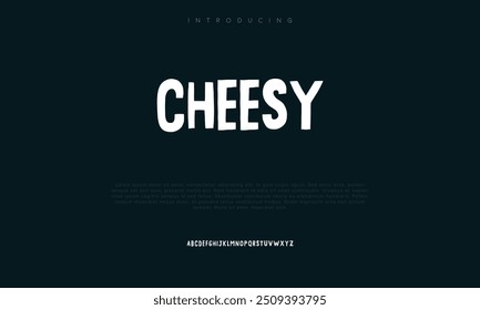 Cheesy Minimal modern alphabet fonts. Typography minimalist neon urban digital fashion future creative logo font.