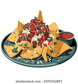 Cheesy nachos icon vector design