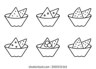 Cheesy Nachos line art savory bites of pure delight