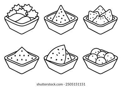 Cheesy Nachos line art snack food craving fully satisfied