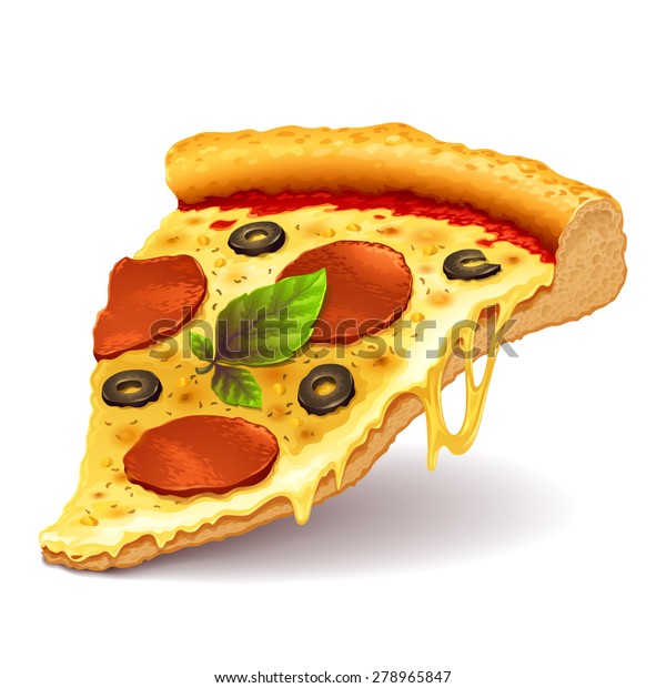 Cheesy Pizza Slice Stock Vector (royalty Free) 278965847