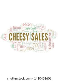 Cheesy Sales Word Cloud. Wordcloud Made With Text.