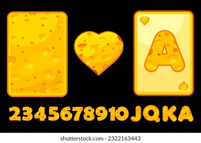 Cheesy set for creating playing cards for a mobile game.