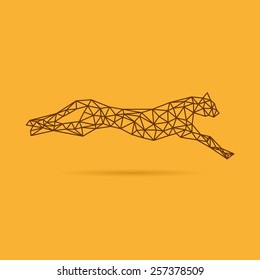 Cheetah abstract isolated on a white backgrounds, vector illustration 