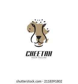 cheetah and african map logo template