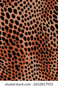 ponto de animais de chita, pele de onça, arte vetorial, 3 cores, conjuntos de cores vívidas, estilo retro, pele gráfica, camuflagem, textura, laranja, toda a impressão, impressão em padrão de superfície sem emenda, animal exótico 