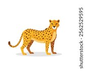 
Cheetah animal isolated flat vector illustration on white background.