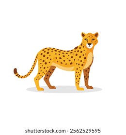 
Cheetah animal isolated flat vector illustration on white background.