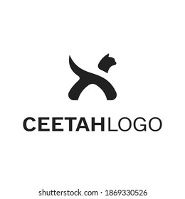 Diseño del logotipo del animal de chita, ilustración gráfica vectorial