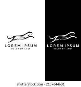 Cheetah animal logo with vector design concept.