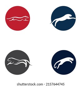 Logo de animales de chita con concepto de diseño vectorial.