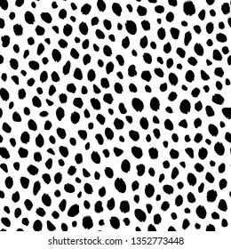 Cheetah animal pattern texture repeating seamless monochrome black and white. Fashion and stylish background