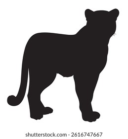 cheetah animal vector illustration with silhouette view