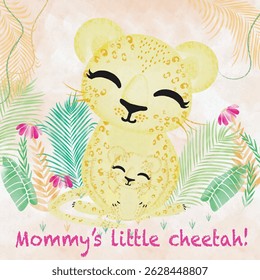 Cheetah artwork, baby cheetah, graphic