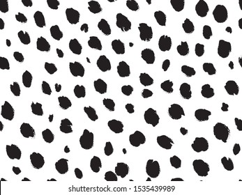  Cheetah black dot seamless pattern.