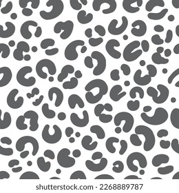 Cheetah black and white print. Leopard skin seamless pattern. Jaguar monochrome abstract ornament. Vector design