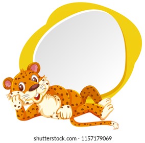 A cheetah and blank banner illustration