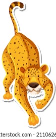 Cheetah cartoon character on white background illustration