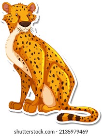 Cheetah cartoon character on white background illustration