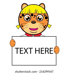 Cheetah Cartoon Vector Text Here