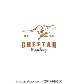 Diseño del logotipo del tigre de gato con chita retro de cosecha vintage